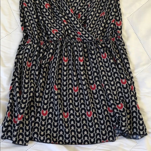 💚 Robin K boutique navy/red peplum top with tie M - Picture 4 of 5